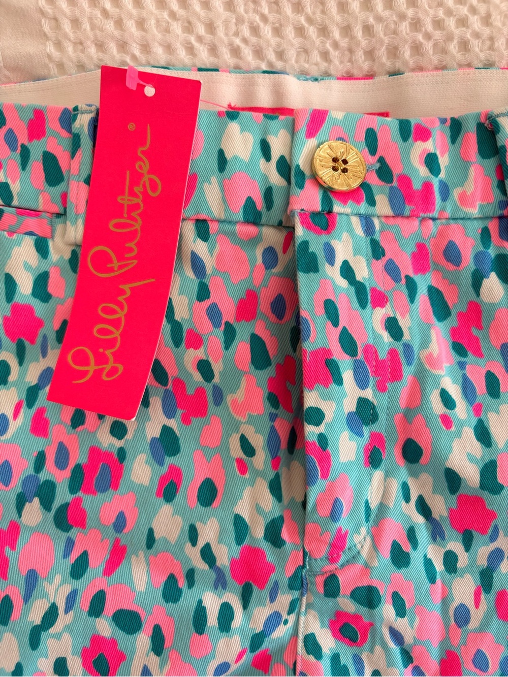 Lilly Pulitzer Bright Aqua & Pink Leopard Print Shorts